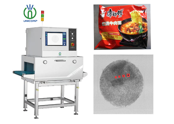 Equipamento de detecção de raios-X de alimentos para verificação de alimentos em embalagens secas com auto-rejeitador