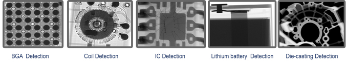 Usando o micro raio X AX9100 do foco com o detector de alta resolução da imagem para detectar o micro ou mini vácuo do diodo emissor de luz Sodering e crac 1