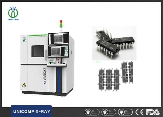 Inspecção automática CNC programável Máquina eletrónica de raios-X AX9100MAX com ângulo de inclinação de 60° para medição da curvatura do IC