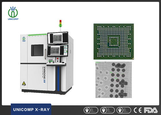 Máquina de raios-X de tamanho de ponto de foco de tubo de 130KV micron modelo AX9100MAX atualizado com computadores duplos para inspeção de PCB&amp;BGA