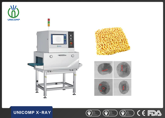Sistema de inspecção por raios-X para detecção de materiais estranhos em macarrão instantâneo embalado