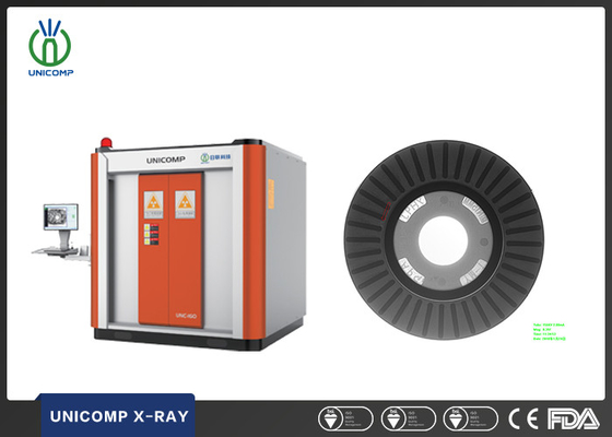 Detectar falhas internas nas pastilhas de freio com o equipamento de raios-X Unicomp UNC160