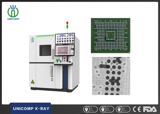 Máquina de raios-X de PCB SMT Unicomp AX9100MAX Alta Resolução Micron Focal Spot Dimensão para BGA Vaids e Inspeção de pasta de solda