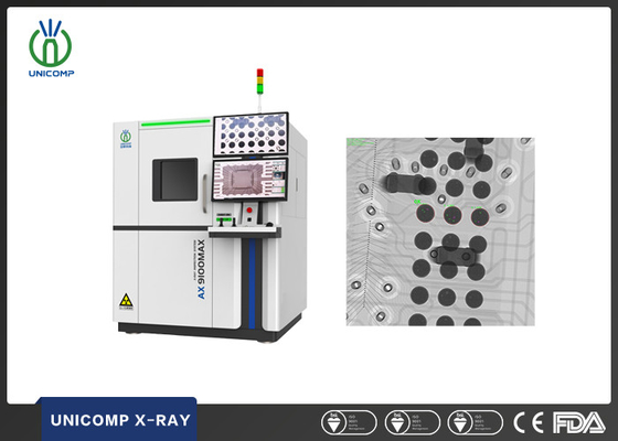 Máquina de raios X de tubo de tamanho de ponto de foco de 130KV Micron Unicomp AX9100 Modelo atualizado AX9100MAX com computadores duplos para inspeção de PCB e BGA