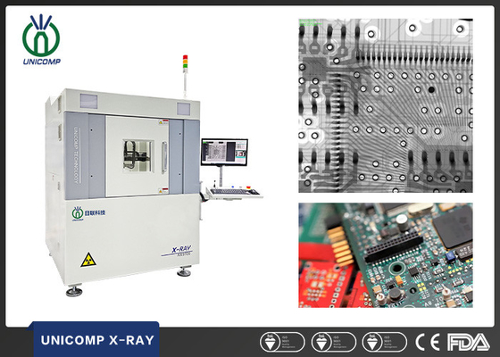 manipulador 7-Axis com os 55 graus que inclinam a máquina de raio X 130kV Unicomp AX9100 para PCBA que solda a inspeção de quebras vaga